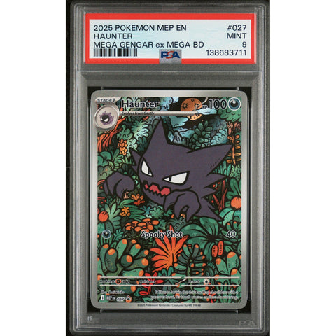 2025 POKEMON HAUNTER MEGA GENGAR EX MEGA BATTLE DECK MEP027 PSA 9
