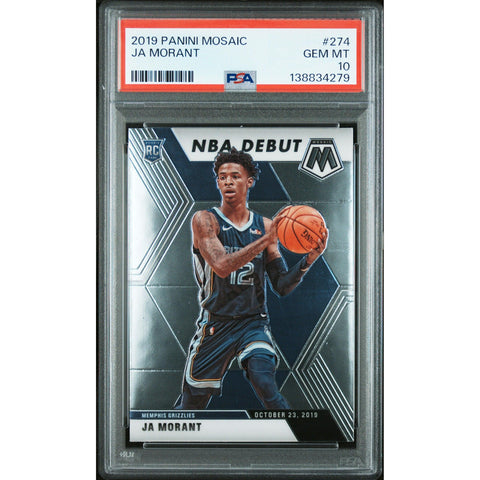 2019 PANINI PANINI MOSAIC JA MORANT 274 PSA 10
