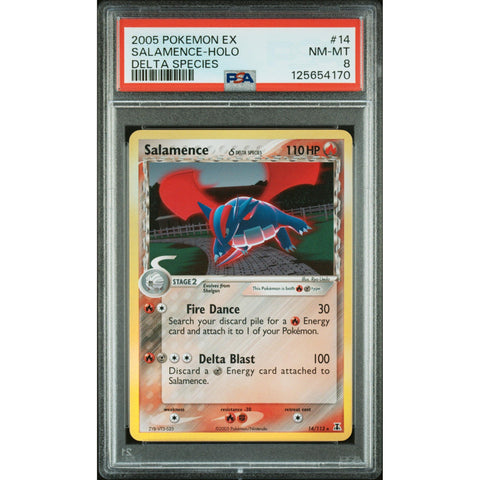 2005 POKEMON EX DELTA SPECIES SALAMENCE HOLO 14/113 PSA 8