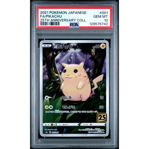 2021 POKEMON JAPANESE 25TH ANNIVERSARY COLLECTION PIKACHU 001/025 PSA 10