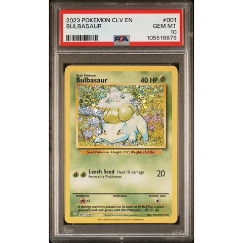 2023 POKEMON CLASSIC COLLECTION BULBASAUR 001/034 PSA 10