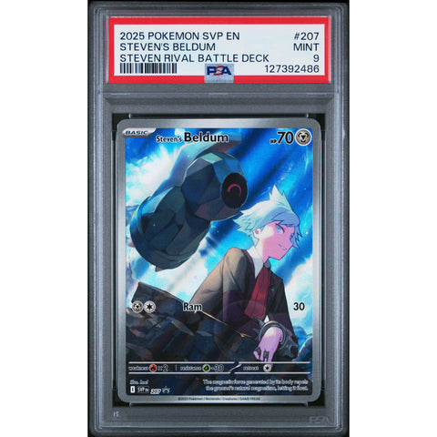 2025 POKEMON PROMO STEVEN'S BELDUM STEVEN RIVAL BATTLE DECK SVP207 PSA 9