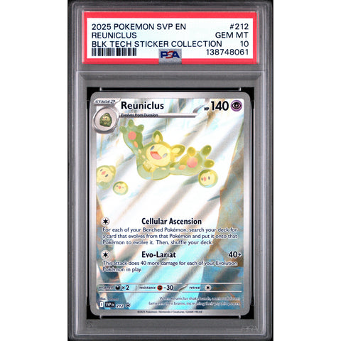 2025 POKEMON REUNICLUS BLACK BOLT TECH STICKER COLLECTION SVP212 PSA 10
