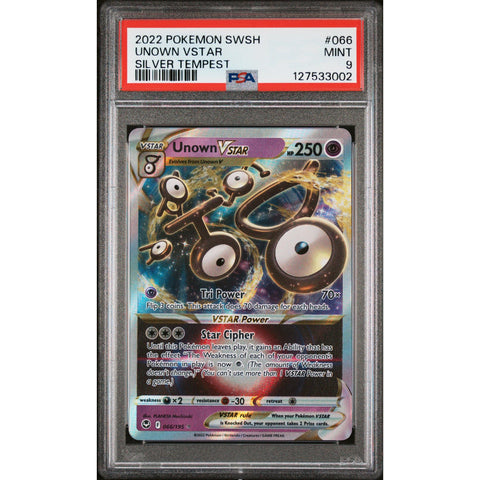 2022 POKEMON SILVER TEMPEST UNOWN 066/195 PSA 9
