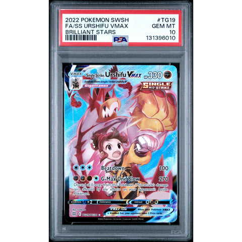 2022 POKEMON JPN BRILLIANT STARS SINGLE STRIKE URSHIFU TG19/TG30 PSA 10