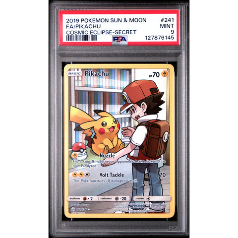 2019 POKEMON COSMIC ECLIPSE PIKACHU SECRET 241/236 PSA 9