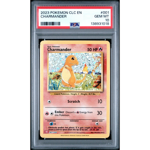 2023 POKEMON CLC CHARMANDER 001/034 PSA 10