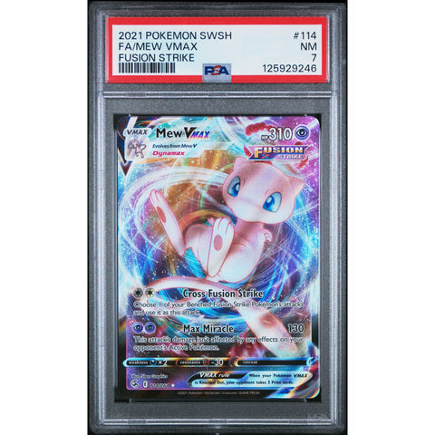 2021 POKEMON FUSION STRIKE MEW VMAX 114/264 PSA 7