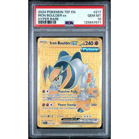2024 POKEMON TEMPORAL FORCES IRON BOULDER EX 217/162 PSA 10