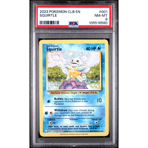 2023 POKEMON CLASSIC COLLECTION SQUIRTLE 001/034 PSA 8