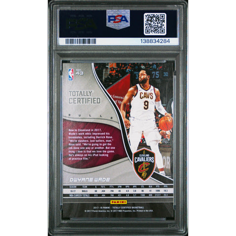 2017 PANINI PANINI TOTALLY CERTIFIED DWYANE WADE PURPLE 43 PSA 9