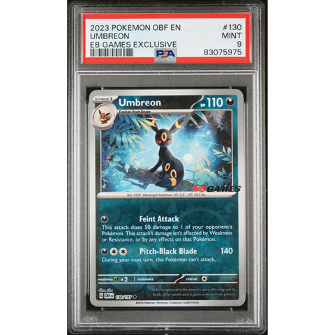 2023 POKEMON EB GAMES EXCLUSIVE UMBREON 130/197 PSA 9