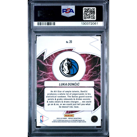 2023 PANINI PANINI MOSAIC THUNDER ROAD LUKA DONCIC 20 PSA 9