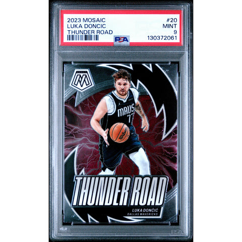 2023 PANINI PANINI MOSAIC THUNDER ROAD LUKA DONCIC 20 PSA 9