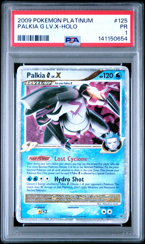 2009 POKEMON PLATINUM PALKIA G LV.X HOLO 125/127 PSA 1