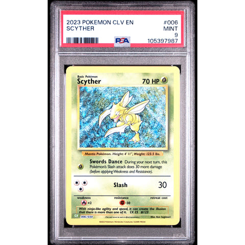 2023 POKEMON CLASSIC COLLECTION SCYTHER 006/034 PSA 9
