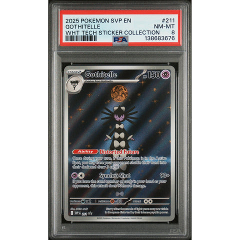 2025 POKEMON GOTHITELLE WHITE FLARE TECH STICKER COLLECTION SVP211 PSA 8