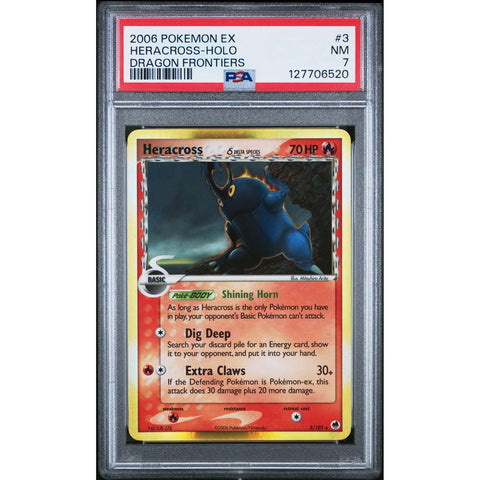 2006 POKEMON EX DRAGON FRONTIERS HERACROSS 3/101 PSA 7