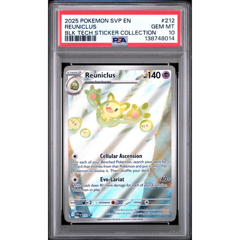 2025 POKEMON REUNICLUS BLACK BOLT TECH STICKER COLLECTION SVP212 PSA 10