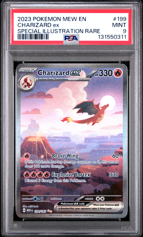 2023 POKEMON 151 CHARIZARD EX SPECIAL ILLUSTRATION RARE 199/165 PSA 9