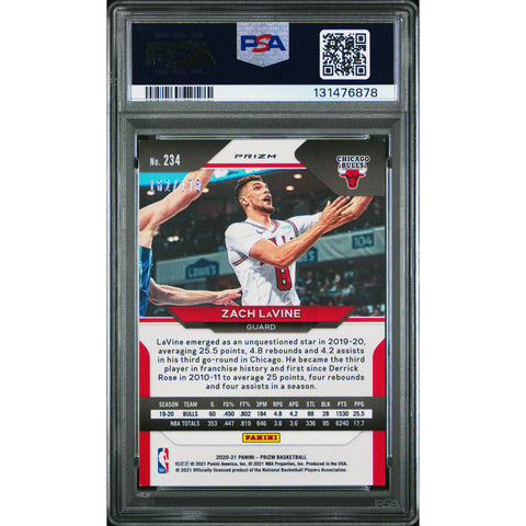 2020 PANINI PANINI PRIZM ZACH LAVINE PURPLE ICE 234 PSA 8