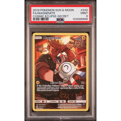 2019 POKEMON COSMIC ECLIPSE MAGENEMITE SECRET 242/236 PSA 9