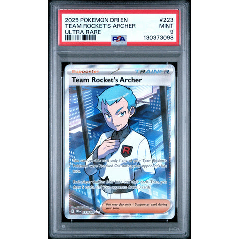 2025 POKEMON DESTINED RIVALS TEAM ROCKET'S ARCHER 223/182 PSA 9