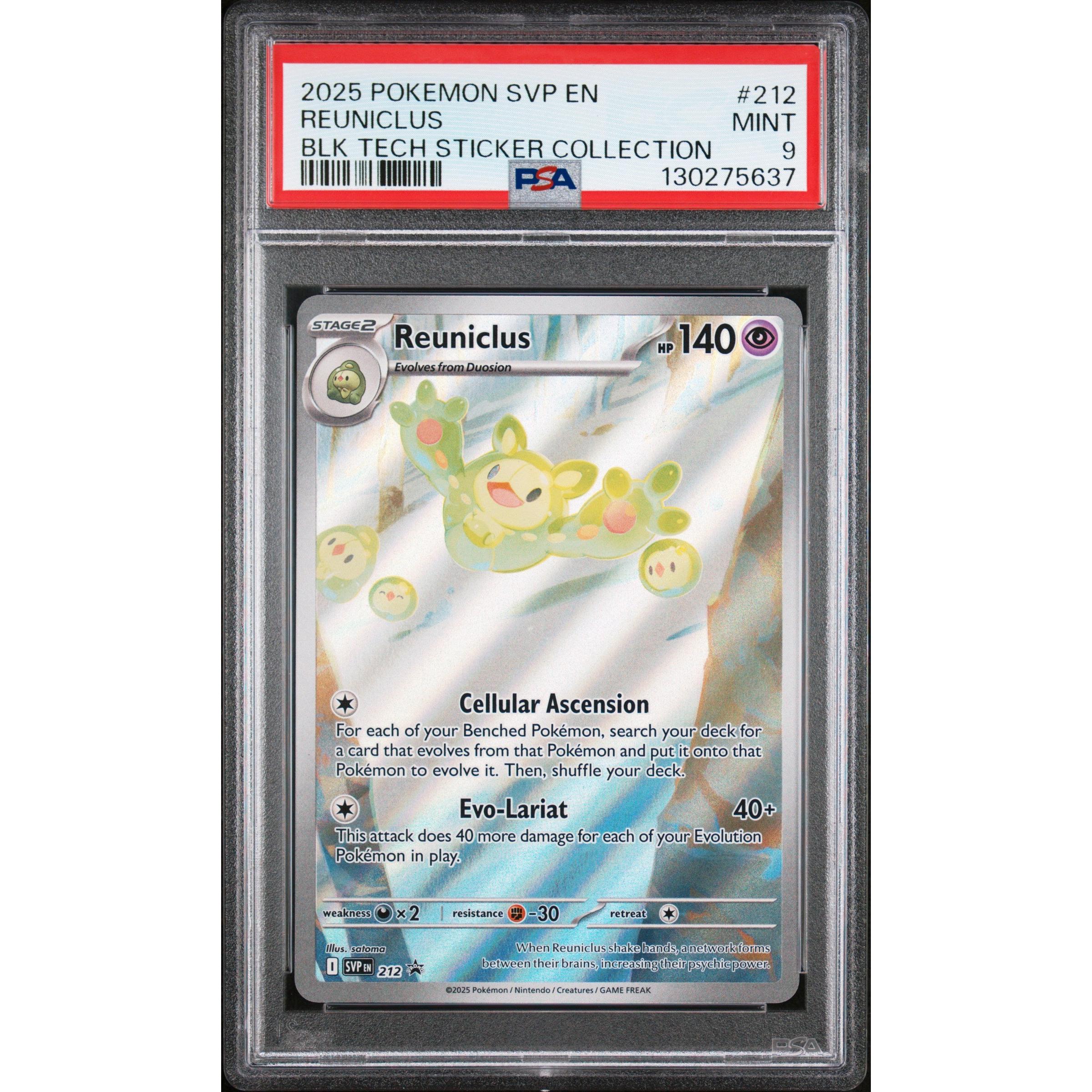 2025 POKEMON REUNICLUS BLACK BOLT TECH STICKER COLLECTION SVP212 PSA 9 ...