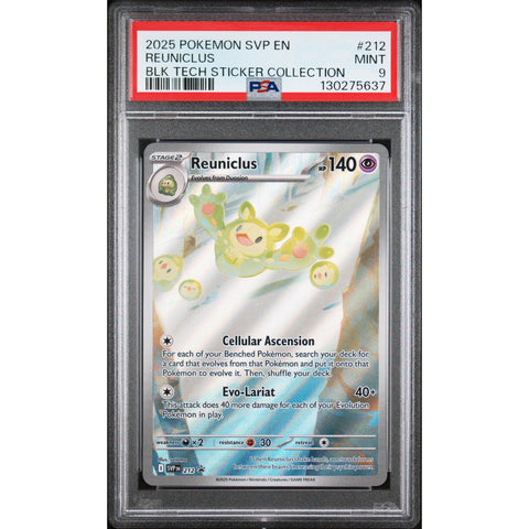 2025 POKEMON REUNICLUS BLACK BOLT TECH STICKER COLLECTION SVP212 PSA 9