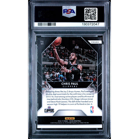 2016 PANINI PANINI PRIZM GO HARD OR GO HOME CHRIS PAUL RUBY WAVE PRIZM 11 PSA 9