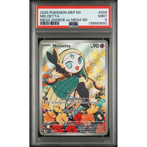 2025 POKEMON MELOETTA MEGA DIANCIE EX MEGA BATTLE DECK MEP026 PSA 9