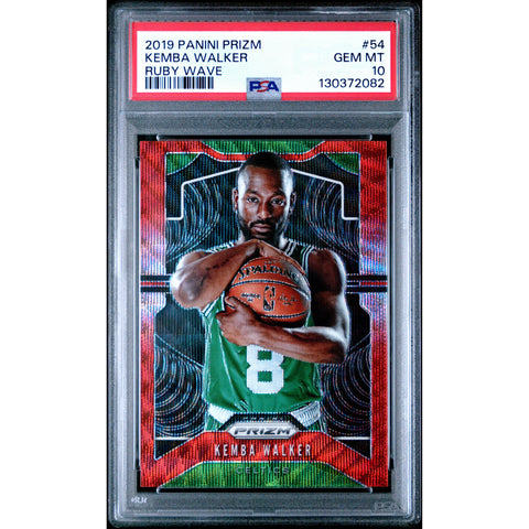 2019 PANINI PANINI PRIZM KEMBA WALKER RUBY WAVE 54 PSA 10