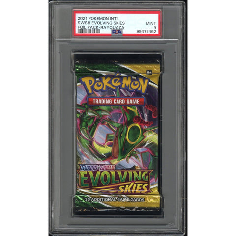 2021 POKEMON EVOLVING SKIES BOOSTER PACK PACK RAYQUAZA PSA 9