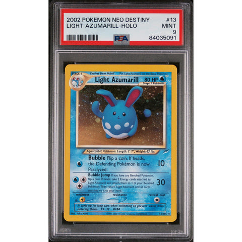 2002 POKEMON NEO DESTINY LIGHT AZUMARILL HOLO 13/105 PSA 9