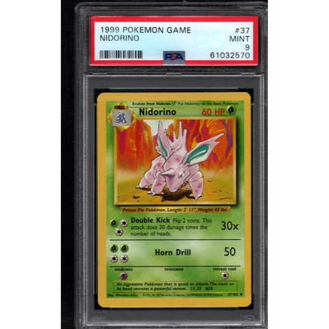 1999 POKEMON BASE SET NIDORINO 37/102 PSA 9