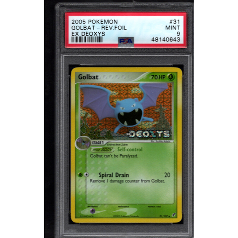 2005 POKEMON EX DEOXYS GOLBAT REV FOIL PSA 9