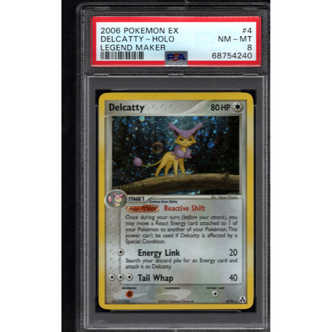 2006 POKEMON LEGEND MAKER DELCATTY HOLO 4/92 PSA 8