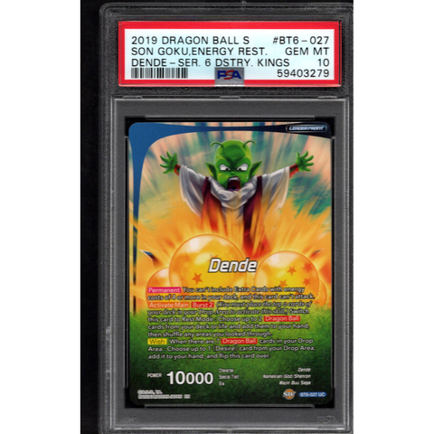 2019 DRAGON BALL SUPER DENDE BT6-027 PSA 10