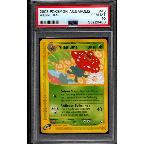 2003 POKEMON AQUAPOLIS VILEPLUME 43/147 PSA 10