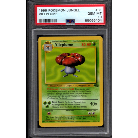 1999 POKEMON JUNGLE VILEPLUME 31/64 PSA 10