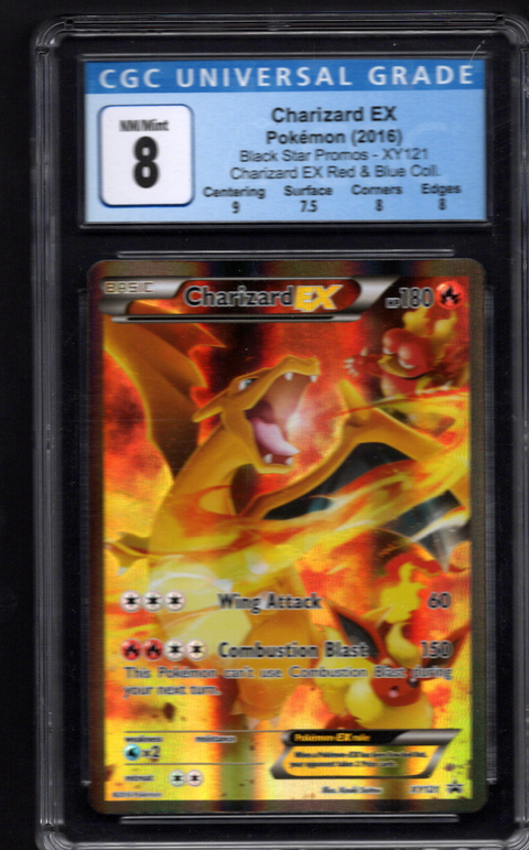 2016 POKEMON BLACK STAR PROMO CHARIZARD EX XY121 CGC 8