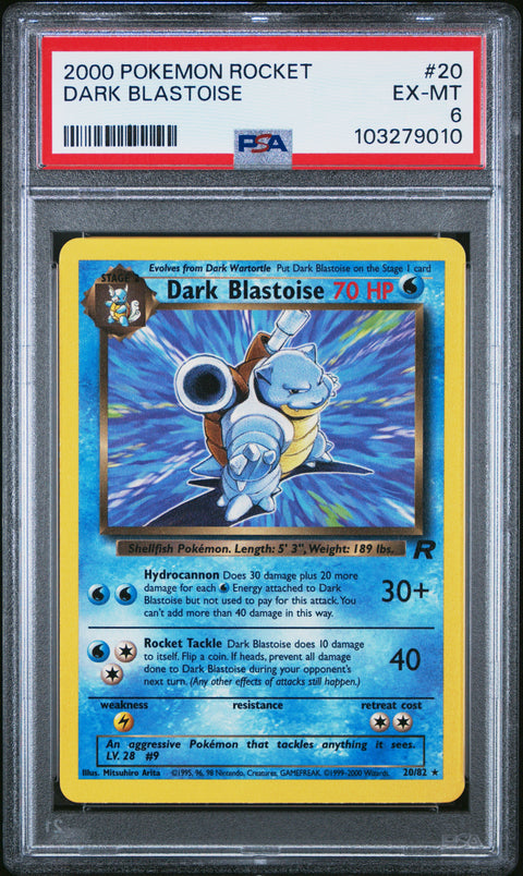 2000 POKEMON ROCKET DARK BLASTOISE 20/82 PSA 6