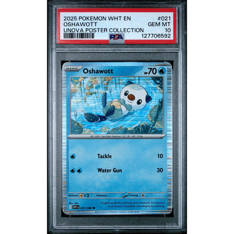 2025 POKEMON WHITE FLARE OSHAWOTT UNOVA POSTER COLLECTION 021/086 PSA 10