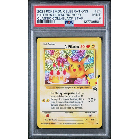 2021 POKEMON CELEBRATIONS BIRTHDAY PIKACHU 24 PSA 9