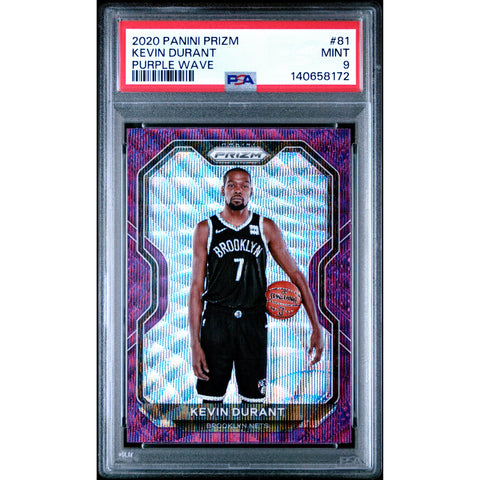2020 PANINI PANINI PRIZM KEVIN DURANT PURPLE WAVE 81 PSA 9
