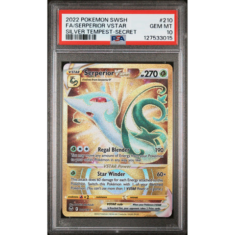 2022 POKEMON SILVER TEMPEST SERPERIOR 210/195 PSA 10