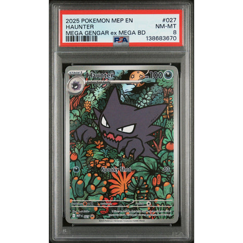 2025 POKEMON HAUNTER MEGA GENGAR EX MEGA BATTLE DECK MEP027 PSA 8