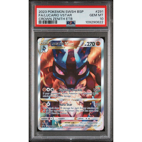 2023 POKEMON SWORD & SHIELD PROMO LUCARIO VSTAR ELITE TRAINER BOX SWSH291 PSA 10