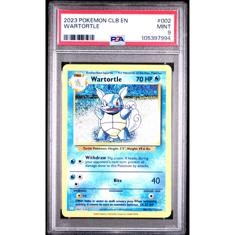 2023 POKEMON CLASSIC COLLECTION WARTORTLE 002/034 PSA 9