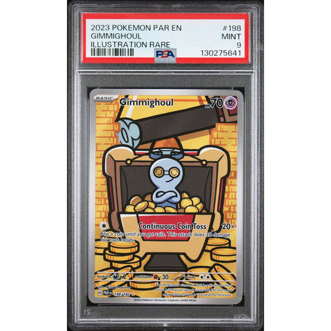 2023 POKEMON PARADOX RIFT GIMMIGHOUL ILLUSTRATION RARE 198/182 PSA 9